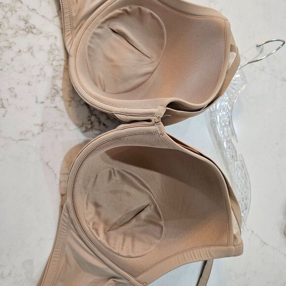 ThirdLove 24/7 Classic Contour Plunge Bra 36G Microfiber & Mesh Beige - Picture 4 of 5